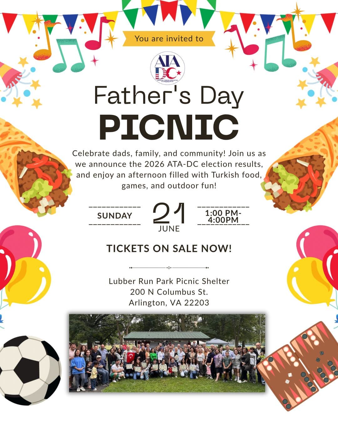 Join the ATA-DC Annual Father's Day Picnic in Arlington