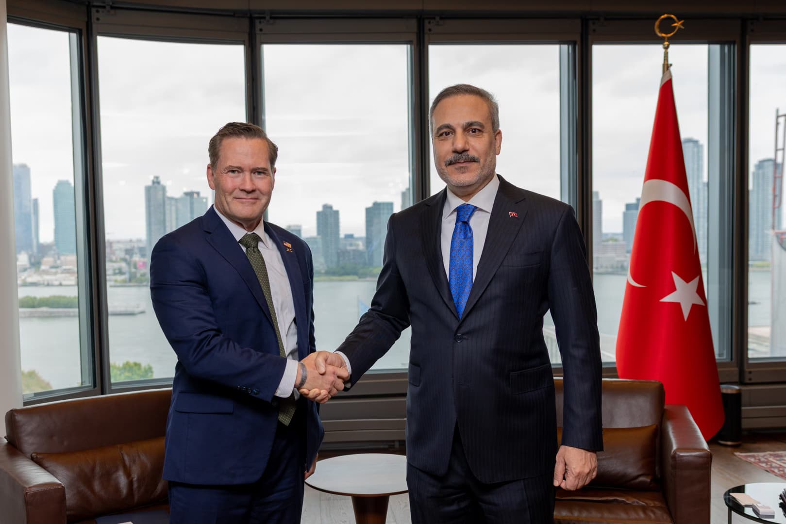 Turkish FM Fidan hosts US Ambassador Waltz at Türkevi in New York