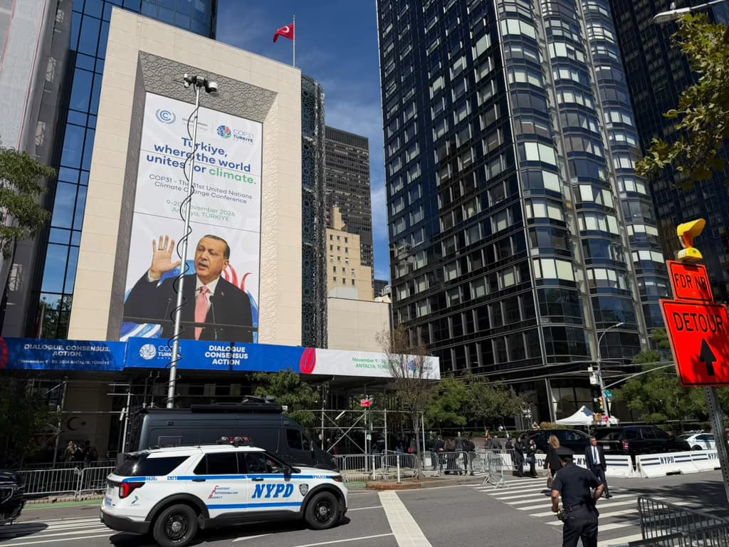 Turkish House in New York Transformed Into COP31 Showcase With Giant Erdoğan Banner