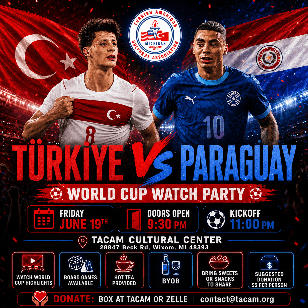 Turkey vs Paraguay Match Night at TACAM